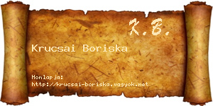 Krucsai Boriska névjegykártya